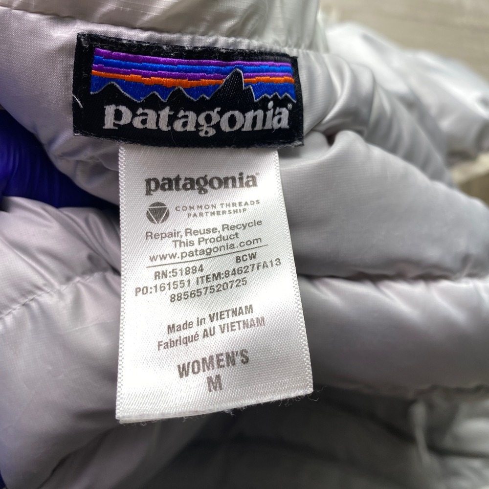 Patagonia Vest Down Sweater Women M White Puffer Goose Down 84627 FA13 - Picture 6 of 9